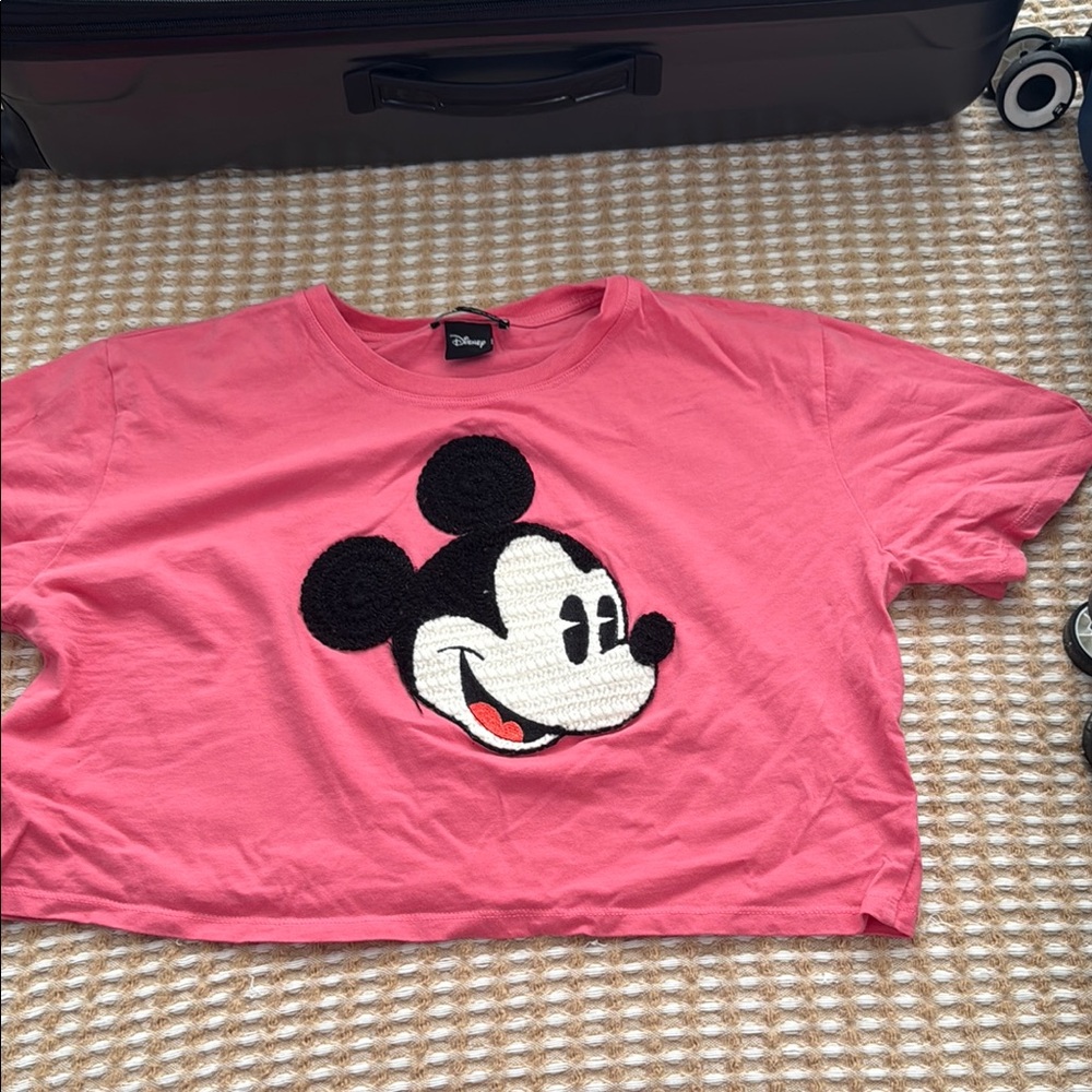 Zara Pink Mickey Mouse Short Sleeve Tee